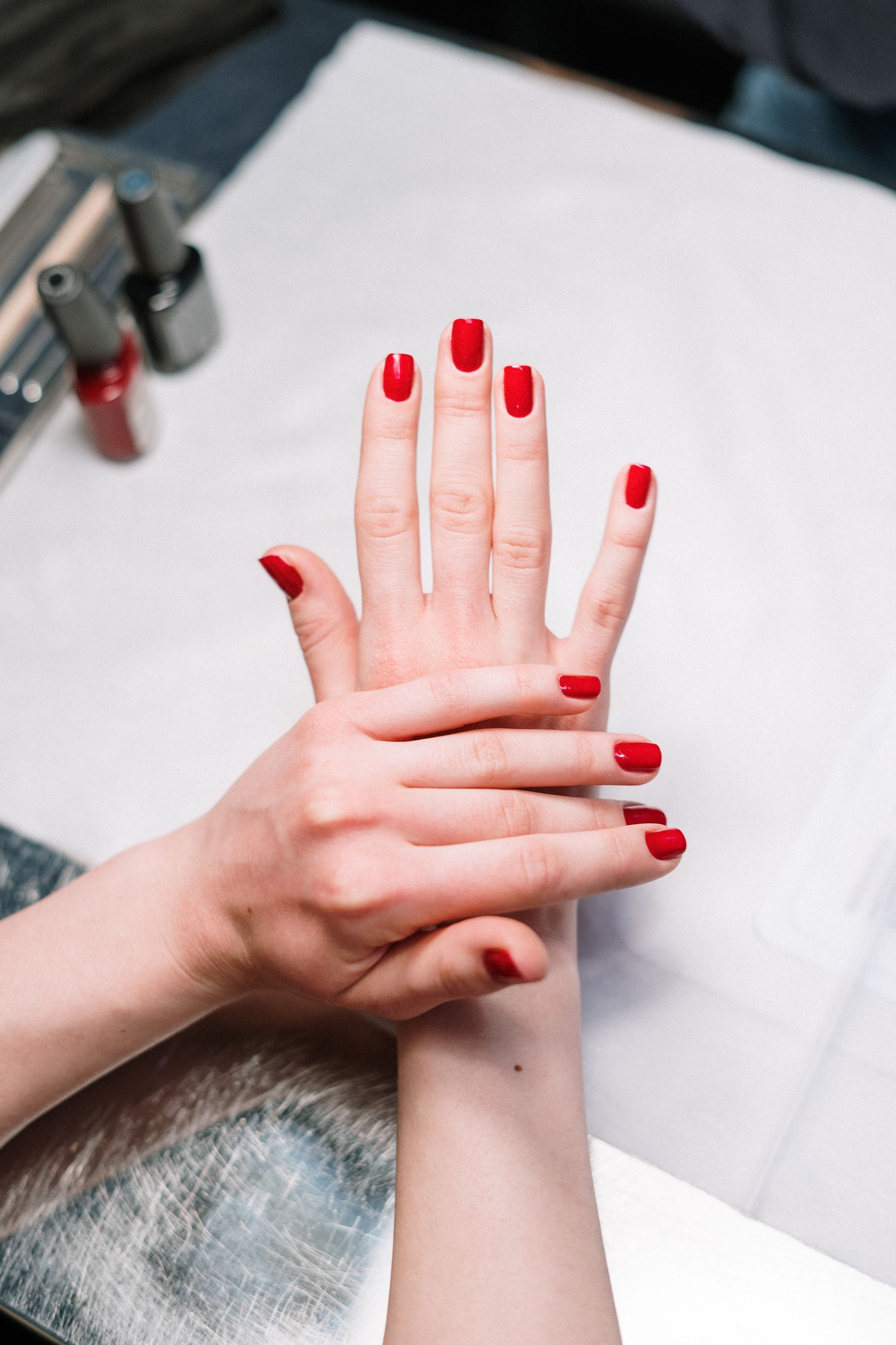 Classic red manicure
